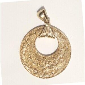 Stunning Vintage ITAOR Italy Sterling Silver Gold Vermeil Ornate Pendant 2 grams